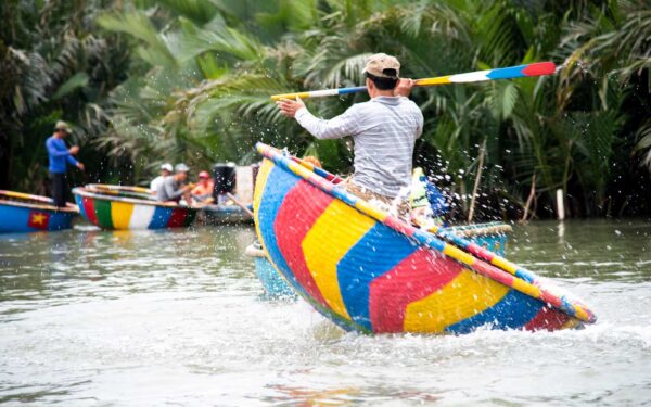 Bamboo basket boat ride